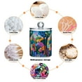 thumbnail image 6 of Yayeee 4 Pack Qtip Holder Bathroom Cotton Swab Canister with Lid Clear Dispenser Set, Art Plants, 6 of 6