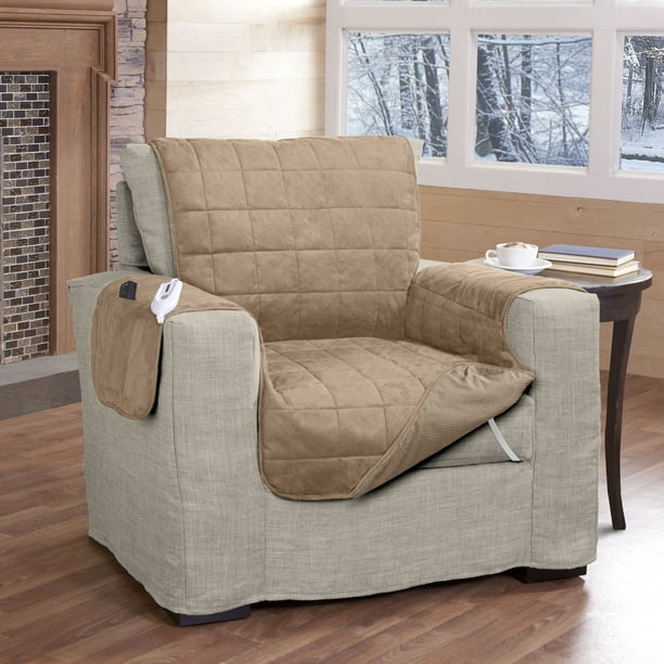 Serta Warming Armchair Cover Protector with 5 Heat Settings Walmart