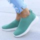 thumbnail image 2 of Zapatos de mujer, calcetín tejido, zapatillas de deporte para mujer, Primavera Verano, zapatos planos sin cordones, mocasines de talla grande para mujer, zapatos planos para caminar krasovki Famela Tan Jianjun unisex, 2 of 2