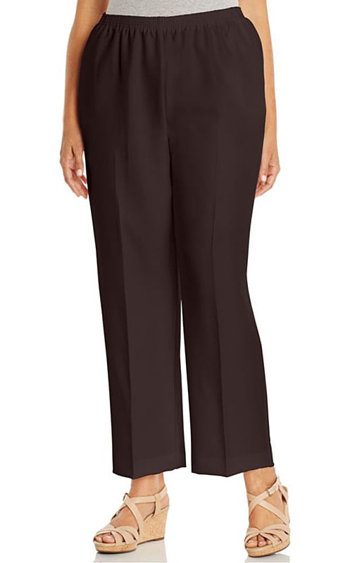 Alfred Dunner Women's Plus Size Polyester Pull-On Pants - Short Length ...