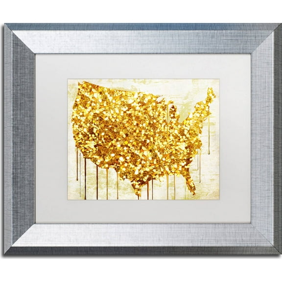 Trademark Fine Art "American Dream IV" Canvas Art by Color Bakery, White Matte, Silver Frame