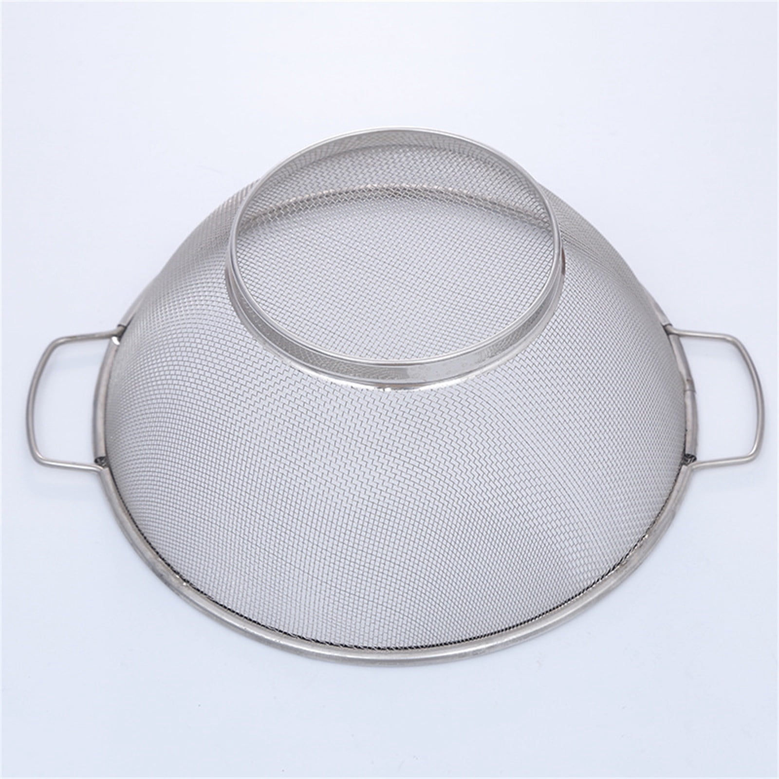 Zerbueate Strainers And Colanders Stainless Steel Rice Washing Sieve Double Ear Washing Basket Drain Drain Basin Household Rice Washing Machine Rice Washing Basin Washing Rice Artifact,