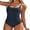 Navy, variant on Ribbed One Piece Color Blocked Swimsuits for Womens Slimming Swimwears Tummy Control Swimming Suits Monokini Bathing Suits