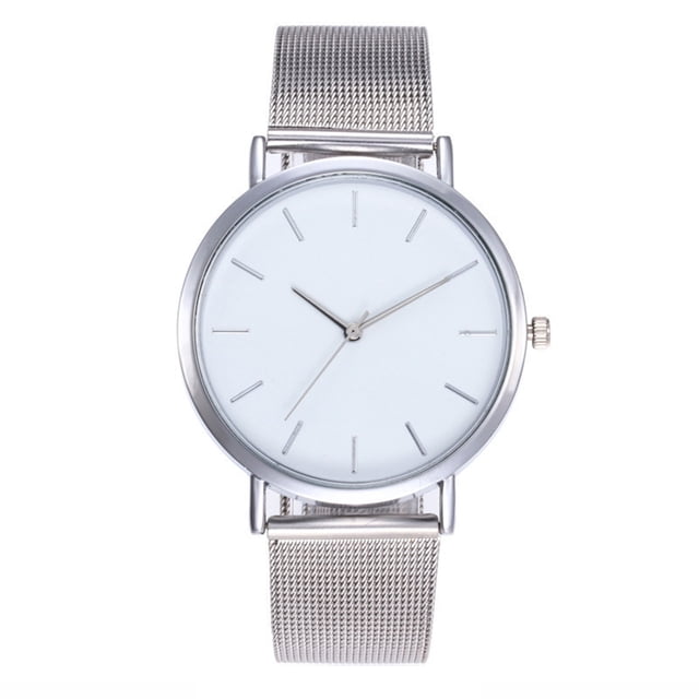 Reloj de cuarzo para mujer, elegante y elegante reloj de pulsera de cuarzo con correa de acero y malla.
