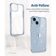 thumbnail image 4 of Compatible with iPhone 14 Plus Case with Screen Protector + Camera Lens Protector, Non Yellowing Clear Glitter Protective Phone Case, Slim for iPhone 14 Plus 6.7 Inch 2022 - Sparkle Blue, 4 of 13