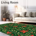 thumbnail image 2 of ODIKA 2'x3' Machine Washable Non-Slip Area Rug, Vintage Holly Berries with Mistletoe Seasonal Doormat High Traffic Rug, Green, 651652, 2 of 7