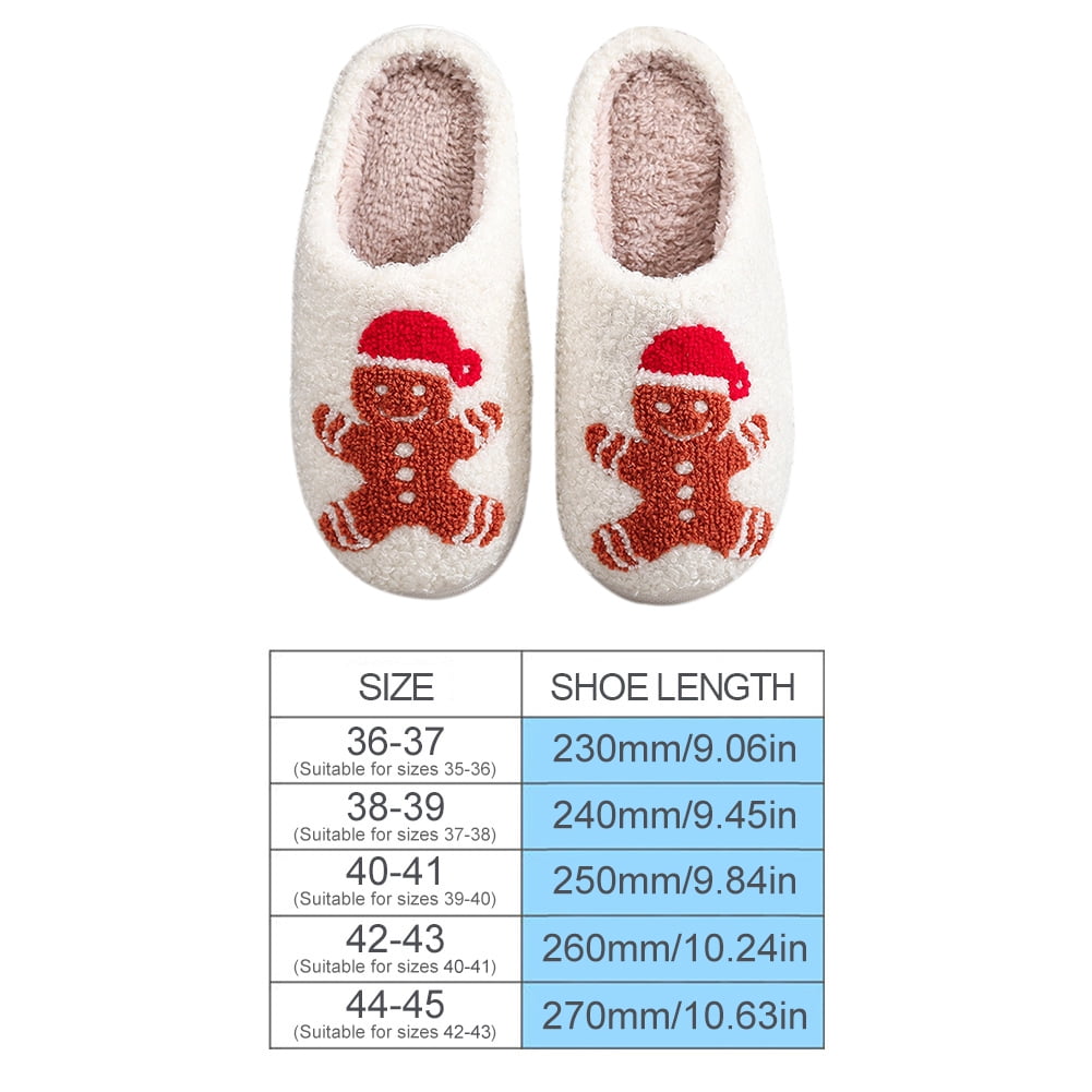 Christmas Slippers For Women & Men – Cozy Fluffy Slippers With Reindeer/Santa Prints, Indoor/Outdoor - View #9