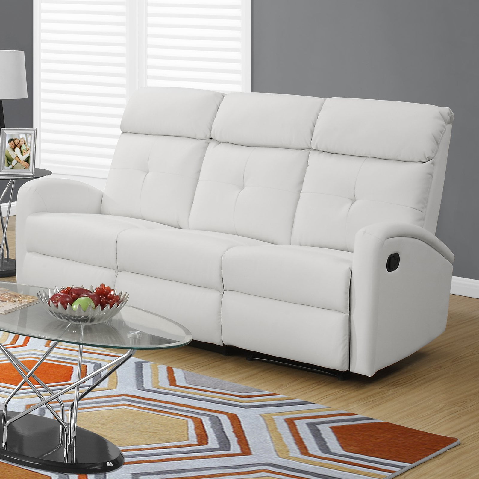 MONARCH RECLININGSOFA BLACK BONDED LEATHER