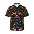 thumbnail image 2 of Goofa Mexican Flower Traditional1 Hawaiian Shirt for Men, Unisex Summer Beach Casual Short Sleeve Button Down Shirts,Aloha Tropical Floral print shirt-Large, 2 of 9
