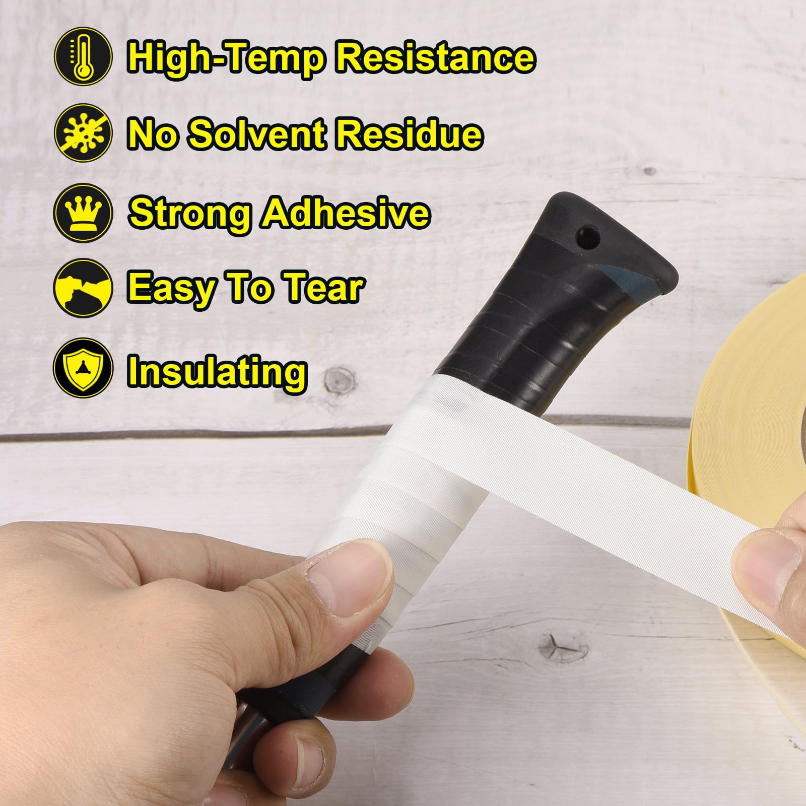 Uxcell Insulating Acetate Cloth Adhesive Tape, 1.8in x 98ft White Electrical Heat Resistant Fabric Tape with Paper