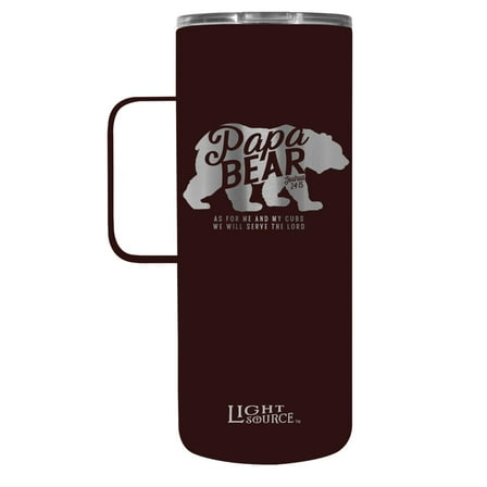 Light Source 22 oz Stainless Steel Mug With Handle Papa Bear