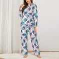 thumbnail image 2 of Naloa Palm Leaves Pajamas for Women Set, Womens Pajama Sets, Lounge Sets for Women, 2pjs for Women-Medium, 2 of 7
