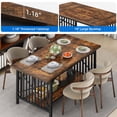 thumbnail image 5 of Dextrus 70" Dining Table for 4-8 People, Industrial Rectangular Wood Kitchen Table with Storage for Dining Room,Kitchen, Home & Office - Rustic Brown, 5 of 8