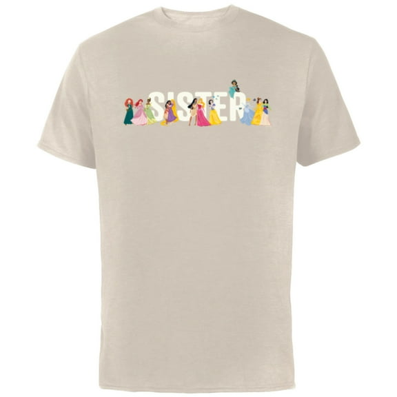 Disney Princess Squad Sister Family Trip Vacation Reunion - Short Sleeve Cotton T-Shirt for Adults - Customized-Natural