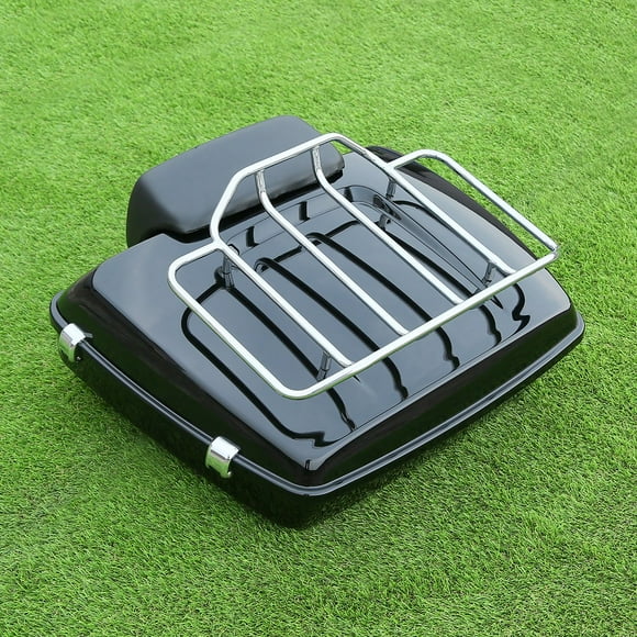 Vivid Black Chopped Tour Pack Trunk W/Rack Backrest for Harley Touring Road King, Road Glide, Street Glide, Electra Glide, Ultra-Classic 2014-2023