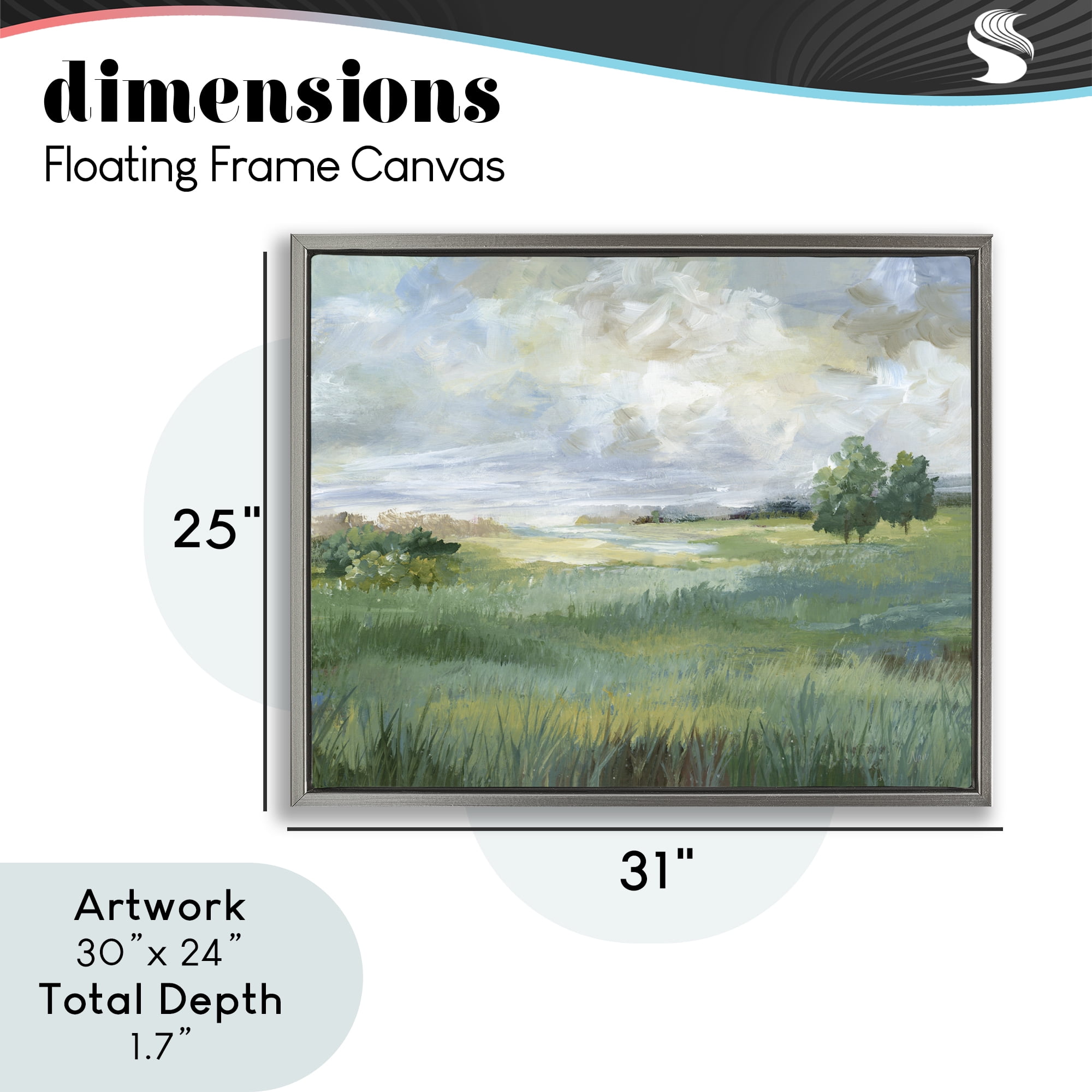 Stupell Industries Idyllic Summer Field Gray Framed Floater Canvas Wall Art, design by Nan