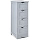 thumbnail image 1 of JWRWEFA bathroom floor standing storage cabinet with 4 drawers, waterproof and mildew resistant bathroom storage cabinet, modern minimalist style, gray color, 1 of 12