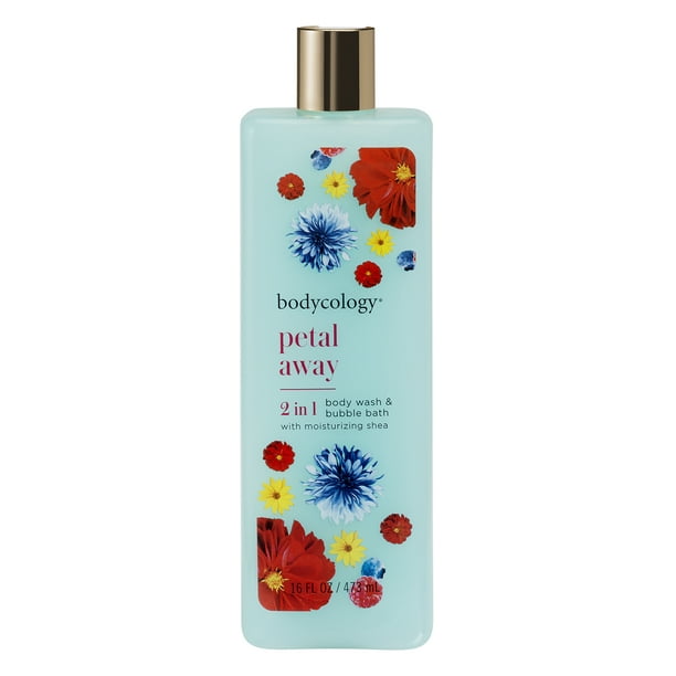 Bodycology Petal Away 2 in 1 Moisturizing Body Wash and Bubble Bath, 16