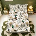 thumbnail image 5 of Manfei Rustic Aniaml Mallard Bed Sheets,Vintage Countryside FloralFull Size Sheets,4-Piece,1 Flat Sheet,1 Fitted Sheet and 2 Pillowcases, 5 of 6