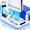 White, variant on PS5 Stand with Cooling Fan & Dual Controller Charger, Multifunctional Cooling Station Compatible with PS5/PS5 Slim, 3 USB Hub, RGB Light, Headset Holder, Game Disc Storage, White