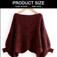 thumbnail image 3 of Bat Sleeve Knitted Shawl Women Winter Warm Pullover Irregular Hem, 3 of 5