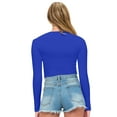 thumbnail image 6 of M&M SCRUBS Women's Long Sleeve Crop Tops Buttery Soft Y2K Baby Tee Super Stretch Casual, Workout Shorts T-Shirts (True Royal Blue, XX-Large), 6 of 6