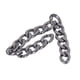 thumbnail image 2 of Cadenas de aluminio para bordillo, 10 metros, color antioxidante, duraderas, eslabones retorcidos simples, cadenas portacables cruzadas para collares, pulseras, color plateado y negro, 2 of 8