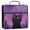 Purple Sky and Black Cat, variant on Water-Resistant 3-Ring Binder Organizer with Multiple Pockets Zipper Binder Bag for Office Purple Sky and Black Cat
