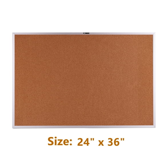 Tableau d'Affichage en Liège Non Magnétique 24 Pouces x 36 Pouces pour Bureau à Domicile, Cadre en Aluminium