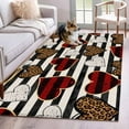 thumbnail image 2 of Valentine's Day Washable Area Rug&nbsp;3x5ft Leopard Print White Red Love Heart Black Striped Soft Rectangle&nbsp;Rugs for Living Room, Non Slip Carpet for Bedroom&nbsp;Entryway Dining Room, 2 of 9