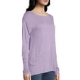 thumbnail image 4 of Hanes Women's Long-Sleeve Lace Panel Tee, 4 of 5
