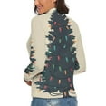 thumbnail image 3 of Christmas Tree Light Women's Turtleneck Sweater Long Sleeve Ribbed Fitted Turtle Neck Casual Fall Winter Collection Top M, 3 of 4