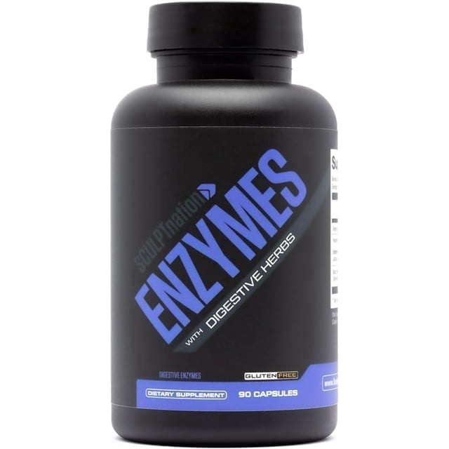 Sculpt Nation Digestive Enzymes Capsules for Gut Health and Bloating Support 90 Count