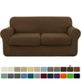 thumbnail image 1 of 2024 Textured Grid Stretch Sofa Cover Couch Slipcover with Separate Cushion Cover(Gray  Sofa), 1 of 5