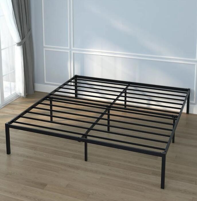 Yoneston Queen Size Metal Bed Frame 18" High Platfrom Beds Frames with Under-Bed Storage, Black