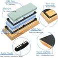 thumbnail image 2 of Whetstone Knife Sharpening Stone Kit: Double Straight Chef Sharpener Set - 200/800 1000/6000 Coarse Fine Grit kitchen Professional 2 Sided Honing Wet Stones Slip-Resistant Bamboo Base and Angle Guide, 2 of 6
