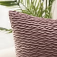 thumbnail image 2 of Holiday Deal Selection Phantoscope Textured Pleated Velvet Zigzag Chevron Decorative Throw Pillow Cover for Bed and Couch, 18" x 18", Light Pink, 2 Pack, 2 of 4