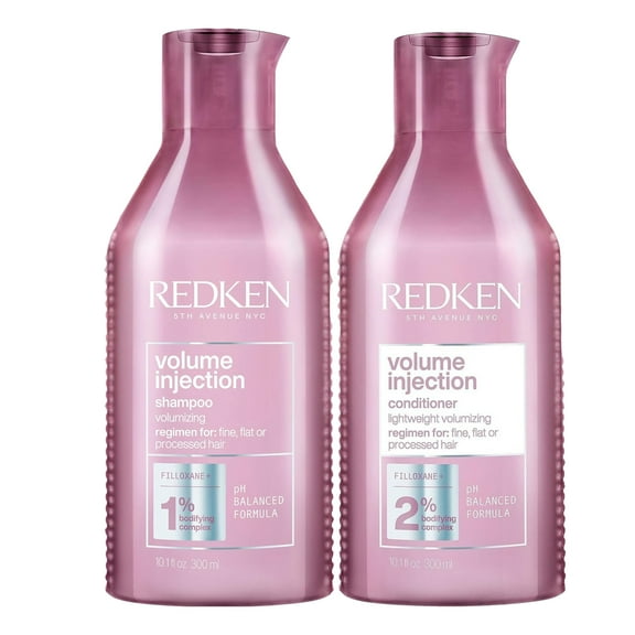 Redken Volume Injection Shampoo and Conditioner Set for Fine, Flat or Processed Hair 10.1 oz Each