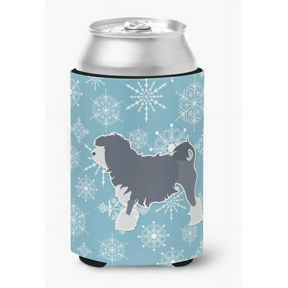 Winter Snowflake Lowchen Can or Bottle Hugger