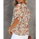 thumbnail image 3 of Camiseta de cuello redondo y manga corta con estampado floral para mujer, ropa informal de verano, color XL, 3 of 4