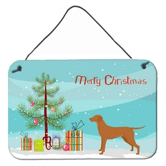 Carolines Treasures CK3568DS812 Vizsla Christmas Tree Wall or Door Hanging Prints 8x12 multicolor