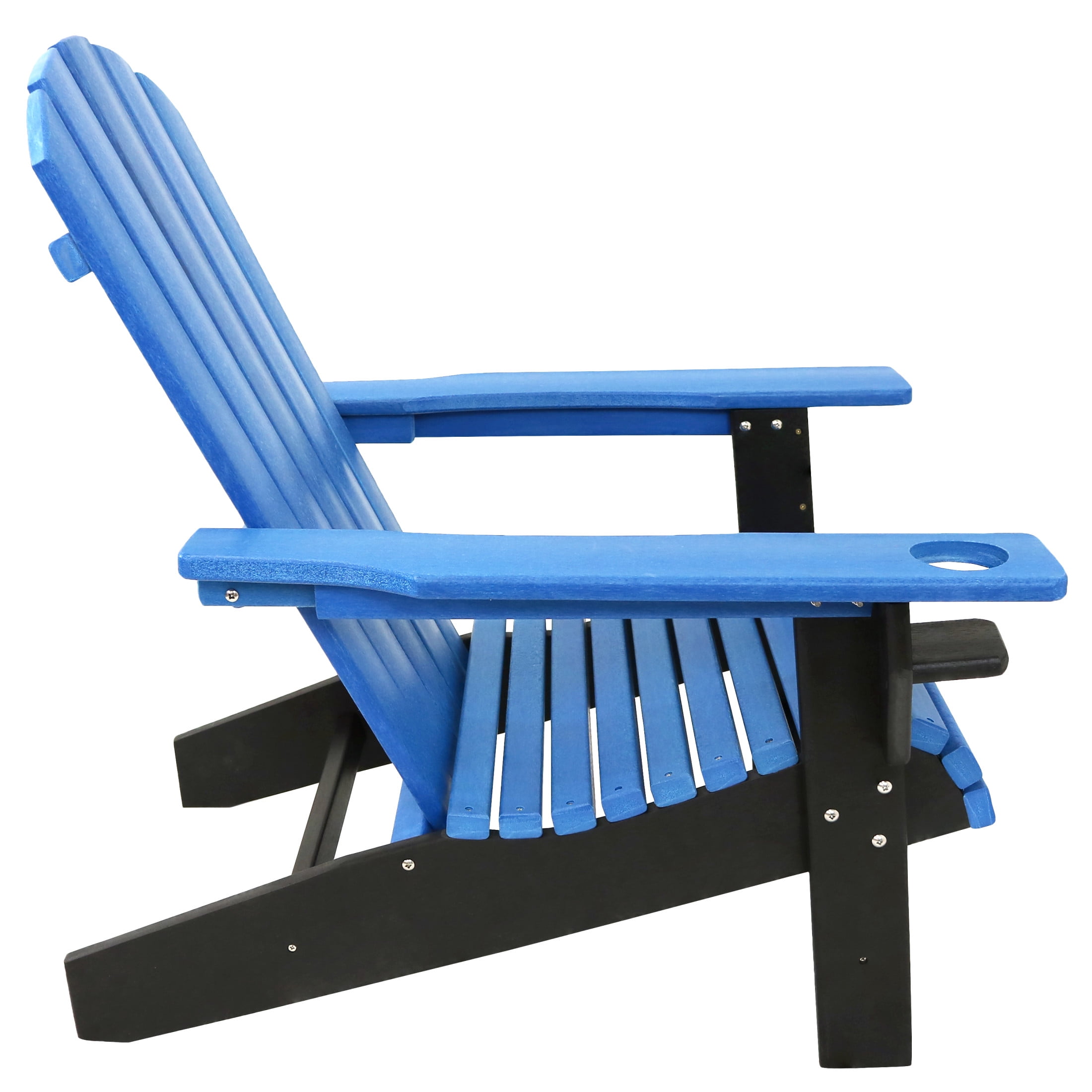 Sunnydaze HDPE Adirondack Chair - Set of 2, Blue/Black