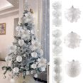 thumbnail image 2 of 3 piezas/caja de 8 cm, adornos para árbol de Navidad, bolas blancas con forma de pétalo, bolas de nieve de espuma, colgantes para Navidad, decoración para fiesta de Año Nuevo, Navidad, 2 of 5