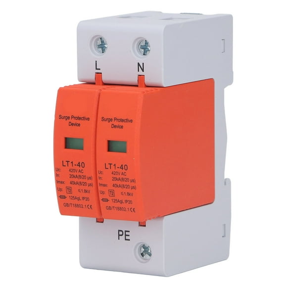 Surge Protector,AC Surge Protector 2P AC Surge Protector Arrester Device Extended Durability