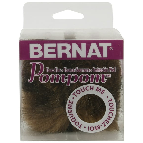 Faux Fur Pompom 1/Pkg-Brown Muskrat