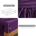 thumbnail image 4 of Dark Purple Queen Sheet Sets-Luxury Hotel Style-Extra Deep Pocket Fitted Bed Sheet Set-Microfiber Bedding Sheets & Pillowcases-Soft Cooling Bedsheet 4 Piece, 4 of 13