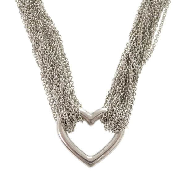 Pre-Owned Tiffany & Co. Open Heart Toggle Necklace in Sterling Silver (0275) (Good)