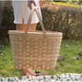 Vintiquewise Extra Large Woodchip Picnic Basket with Cover and Drop