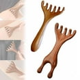 thumbnail image 2 of Six-Claw Meridian Massage Comb Long Handle Sandalwood Scalp Massager Comb Deer Antlers Wide Tooth Body Massage Guasha Scrubber Tool, 2 of 8