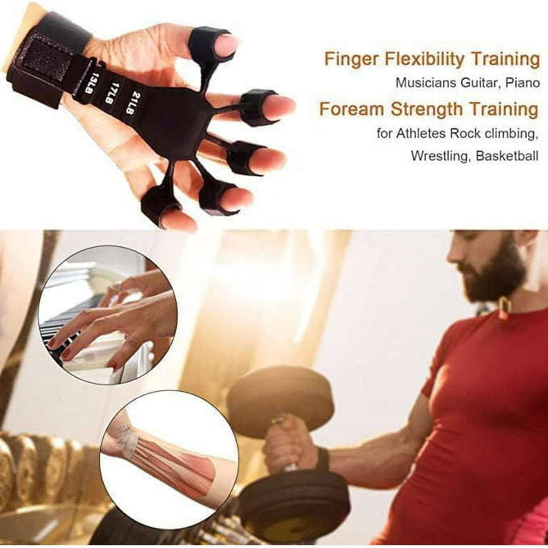 2PCS Grip Strength Trainer (The Gripster) - 6 Adjustable Resistance Levels, Finger & Hand Strengthener